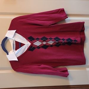 Women's size M Croft & Barrow red 3/4 shirt